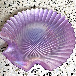 Vintage Shell Glass Plate Mermaid Core